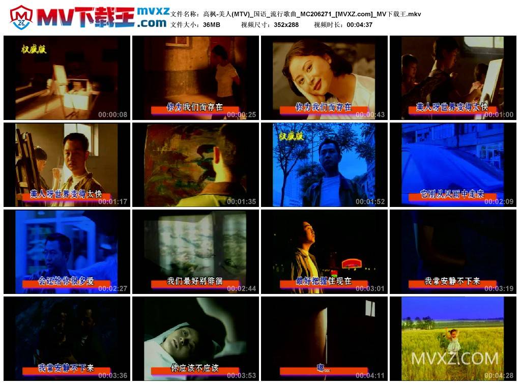 高枫-美人(MTV)_国语_流行歌曲_MC206271